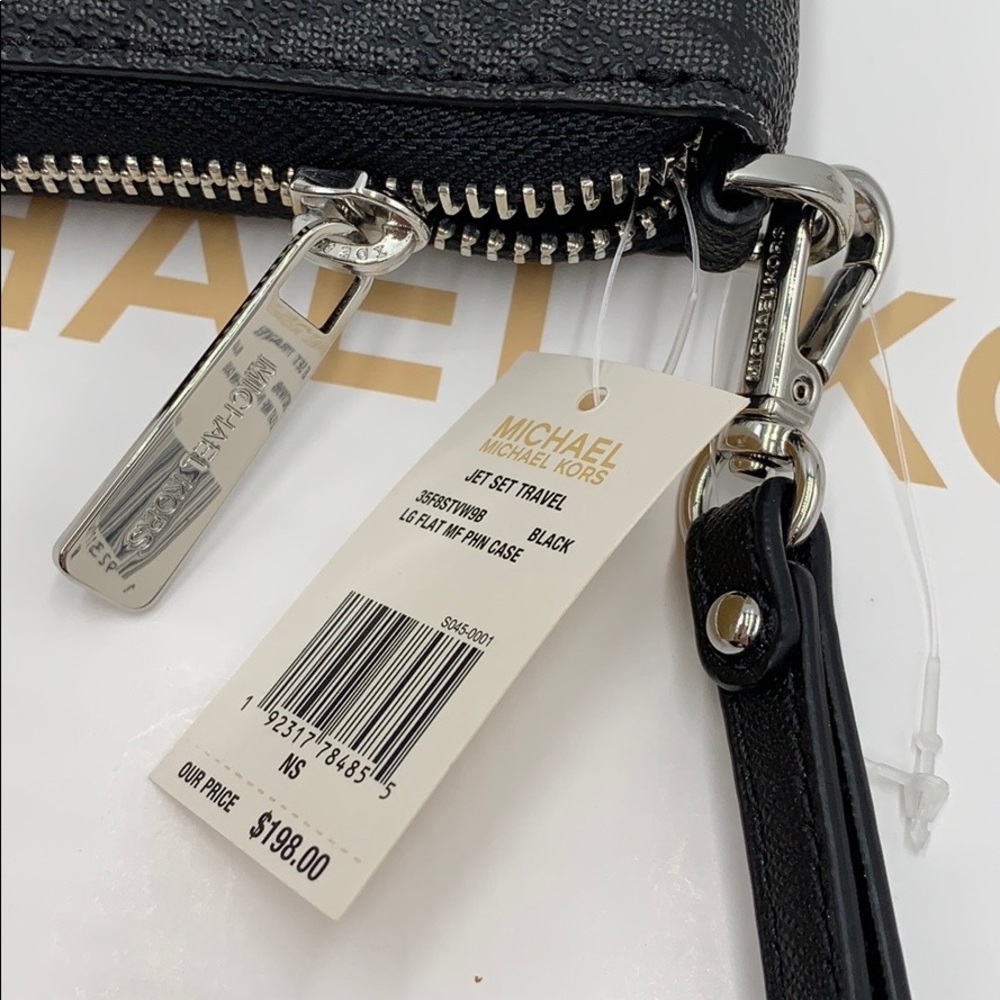 Michael Kors Jet Set Travel Phone Wallet Wristlet Black signature - Picture 8 of 16